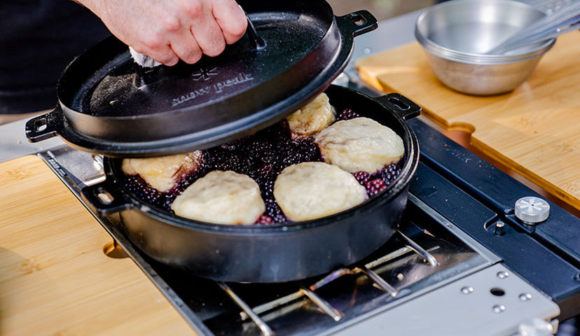 Blackberry Cobbler with Vanilla Ice Cream