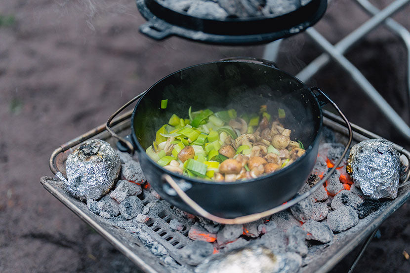 Cast Iron Mushrooms and Leeks