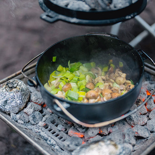 Cast Iron Mushrooms and Leeks