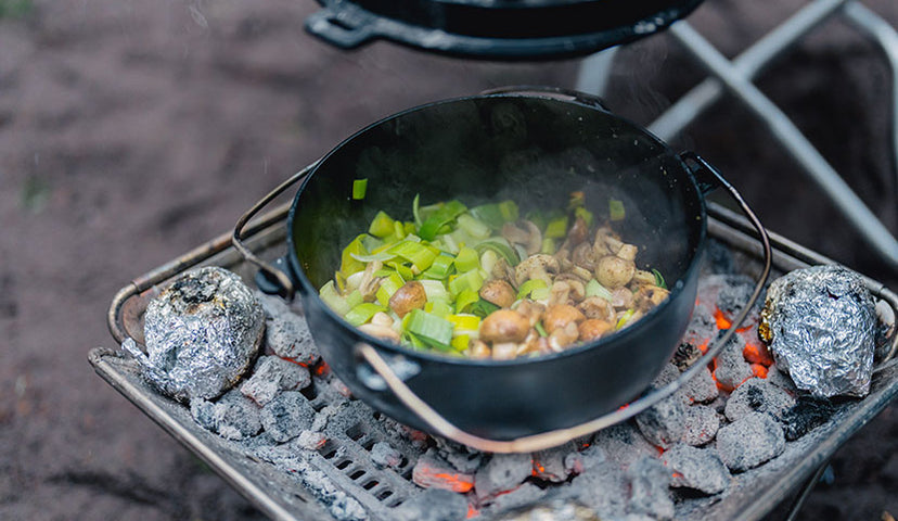 Cast Iron Mushrooms and Leeks