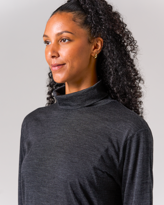 Merino Wool Turtleneck Long Sleeve T-Shirt