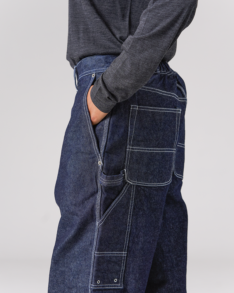 Recycled Cotton Denim Wide Pants